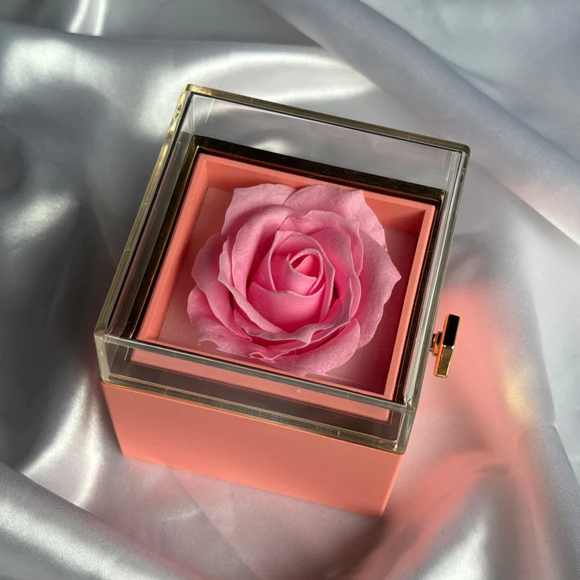ROTATING ETERNITY ROSE BOX - W/ ENGRAVED NECKLACE – Love Felicity